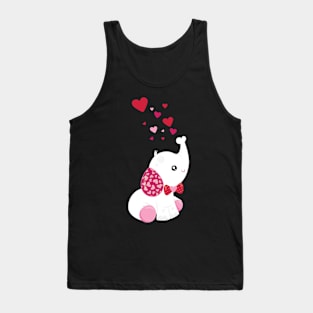 Elephant Blowing Heart Bubbles Tank Top